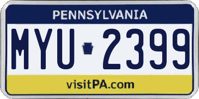 PA license plate MYU2399