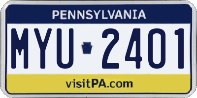 PA license plate MYU2401