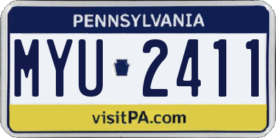 PA license plate MYU2411