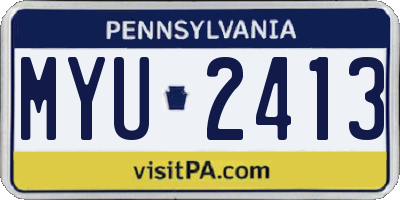 PA license plate MYU2413