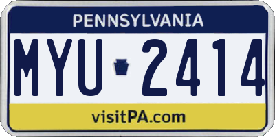PA license plate MYU2414