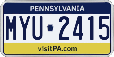 PA license plate MYU2415