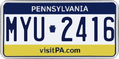 PA license plate MYU2416