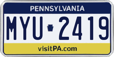 PA license plate MYU2419