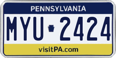 PA license plate MYU2424