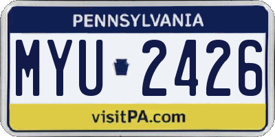 PA license plate MYU2426