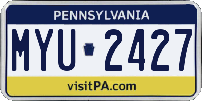 PA license plate MYU2427