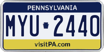PA license plate MYU2440