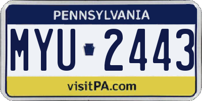 PA license plate MYU2443