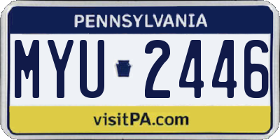 PA license plate MYU2446