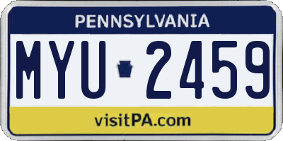 PA license plate MYU2459