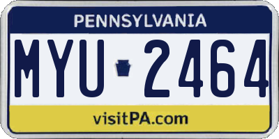 PA license plate MYU2464