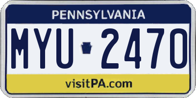 PA license plate MYU2470
