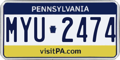 PA license plate MYU2474
