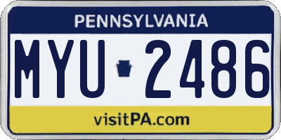 PA license plate MYU2486