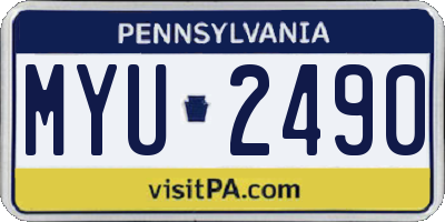 PA license plate MYU2490