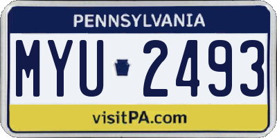 PA license plate MYU2493