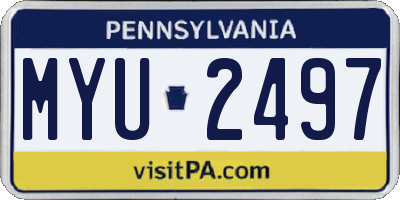 PA license plate MYU2497