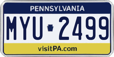 PA license plate MYU2499