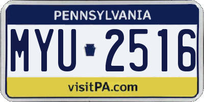 PA license plate MYU2516