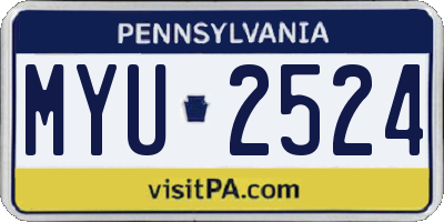 PA license plate MYU2524