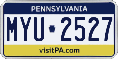PA license plate MYU2527