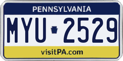 PA license plate MYU2529