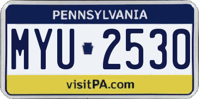 PA license plate MYU2530
