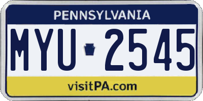 PA license plate MYU2545