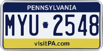 PA license plate MYU2548