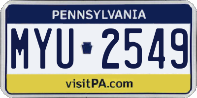 PA license plate MYU2549