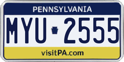 PA license plate MYU2555