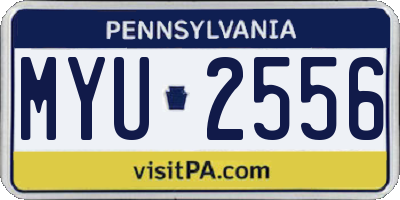 PA license plate MYU2556