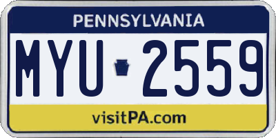PA license plate MYU2559