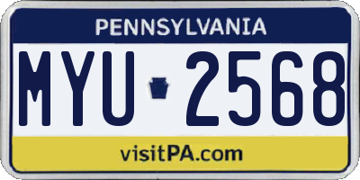 PA license plate MYU2568