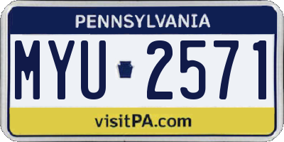 PA license plate MYU2571