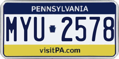PA license plate MYU2578