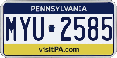 PA license plate MYU2585