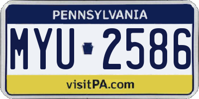 PA license plate MYU2586