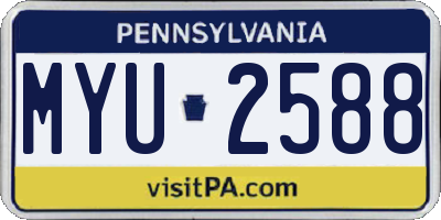 PA license plate MYU2588