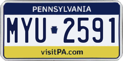 PA license plate MYU2591