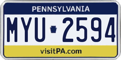 PA license plate MYU2594