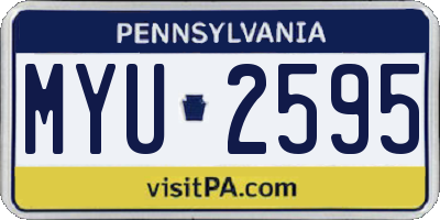 PA license plate MYU2595