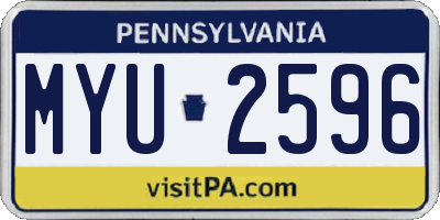 PA license plate MYU2596