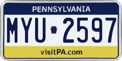 PA license plate MYU2597