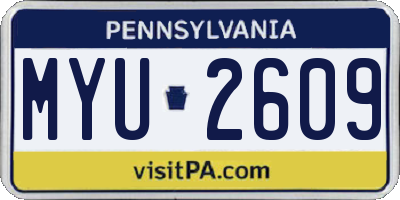 PA license plate MYU2609