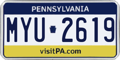 PA license plate MYU2619