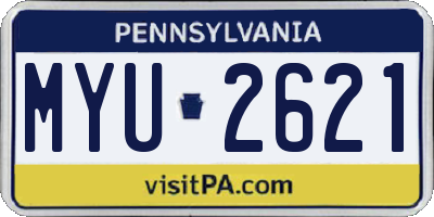 PA license plate MYU2621
