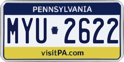 PA license plate MYU2622