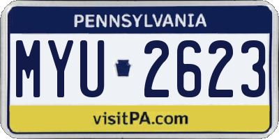 PA license plate MYU2623